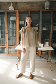 blue anemone slow sustainable eco fashion brand duna linen blouse ss24