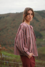 MARIE blouse blue checks