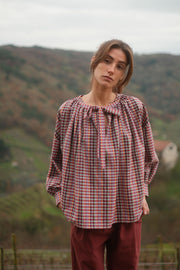 MARIE blouse blue checks