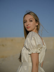 BLUE_ANEMONE_SS23_SUSTAINABLE_FASHION_SLOWFASHION_CONSCIOUS_CLOTHING_BOHO_BOHEMIAN_SILK_ROMANTIC_COTTAGE_SUMMER_ECRU_IVORY_DRESS_PARIS
